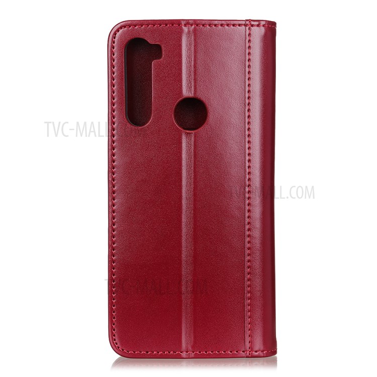 Auto-absorbed Leather Wallet Stand Case Covering for Samsung Galaxy A21 - Red-7