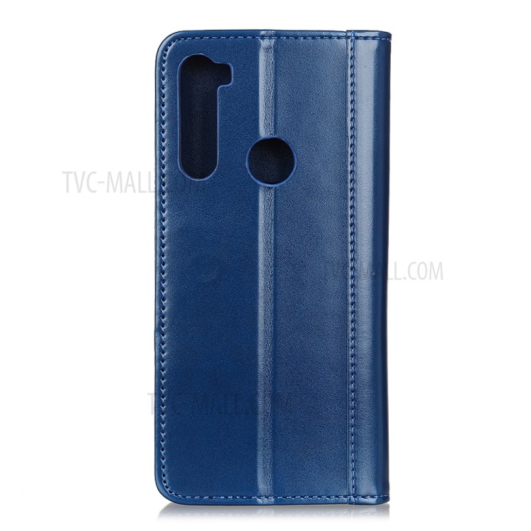 Caso De Cuero Soporte De La Carpeta De Auto-absorción Que Cubre Para Samsung Galaxy A21 - Azul-7