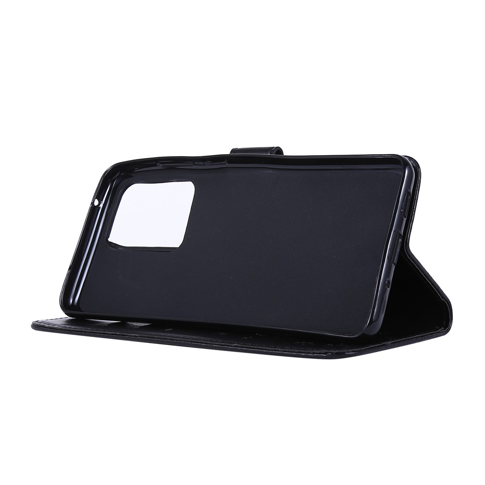 Empreinte Papillons Portefeuille Stoupe Flip Cuir de Téléphone Pour Samsung Galaxy S20 Ultra - le Noir-3