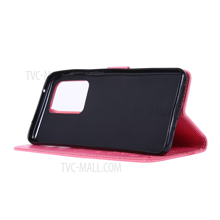 Imprint Butterflies Wallet Stand Flip Leather Phone Case for Samsung Galaxy S20 Ultra - Pink-3