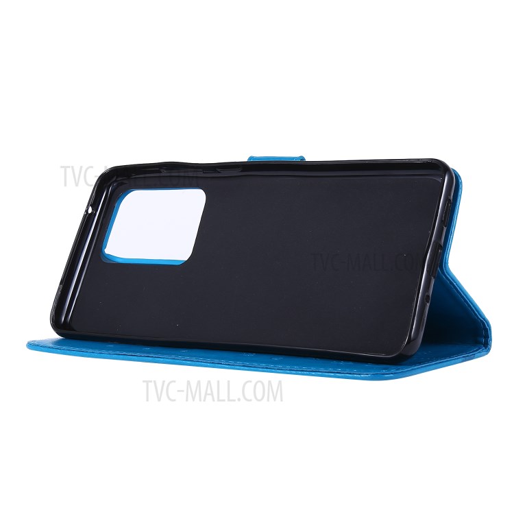 Imprint Butterflies Wallet Stand Flip Leather Phone Case for Samsung Galaxy S20 Ultra - Blue-3