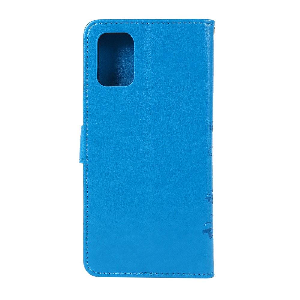 Impresión de la Billetera de Mariposas Flip Flip Cuero Case Para Samsung Galaxy A71 A715 - Azul-2