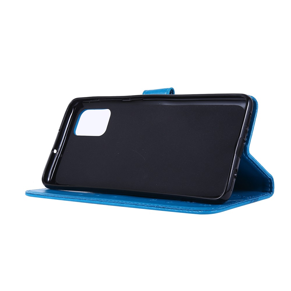 Impresión de la Billetera de Mariposas Flip Flip Cuero Case Para Samsung Galaxy A71 A715 - Azul-3