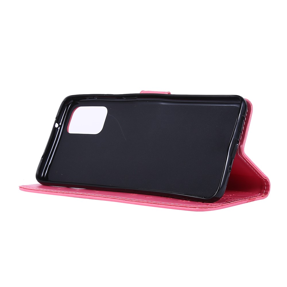 Imprint Butterflies Wallet Stand Flip Leather Phone Case for Samsung Galaxy S20 Plus - Pink-3