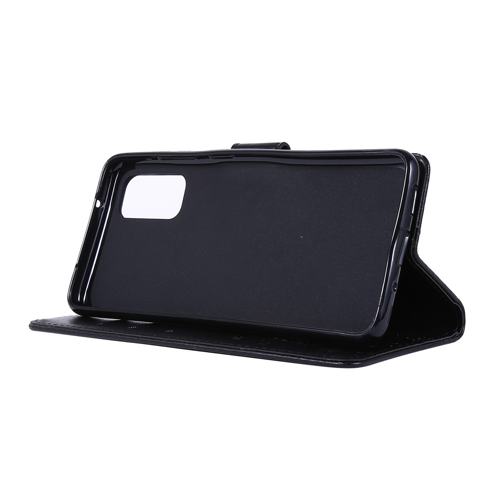 Imprint Butterflies Wallet Stand Flip Leather Case for Samsung Galaxy S20 - Black-3