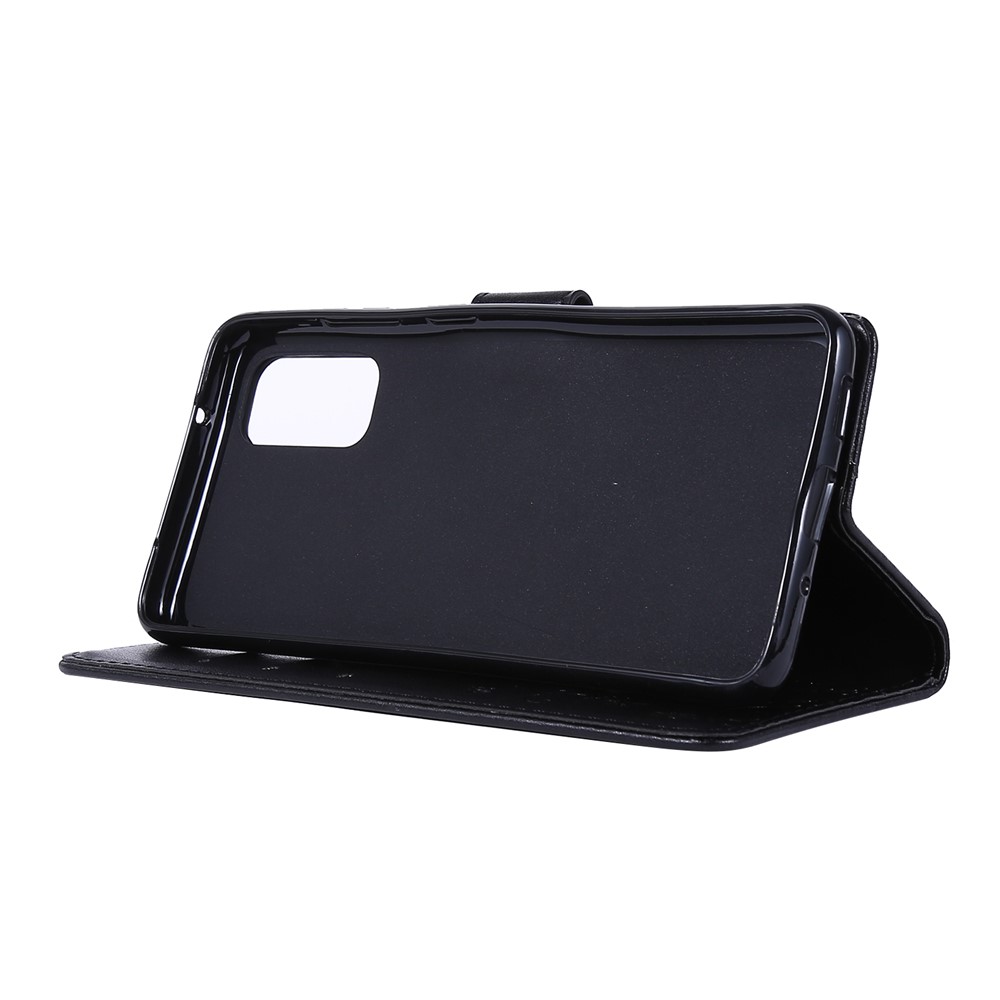 Impresión de la Billetera de Mariposas Flip Flip Cuero Para Samsung Galaxy S20 4G/S20 5G - Negro