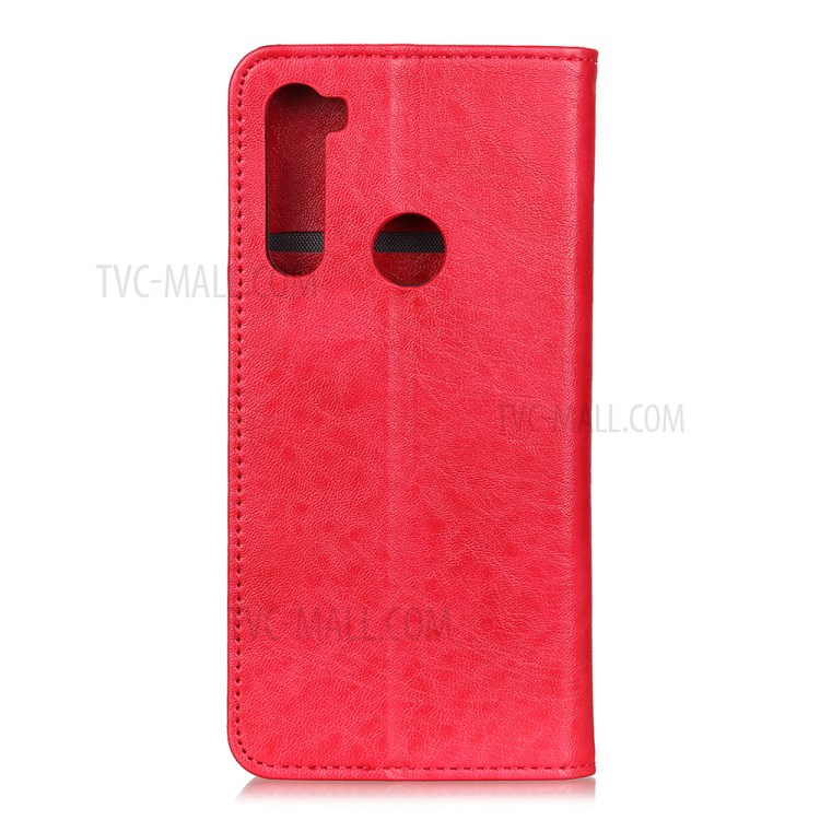 Auto-absorbed Crazy Horse Texture Split Leather Wallet Case for Samsung Galaxy A21 - Red-7