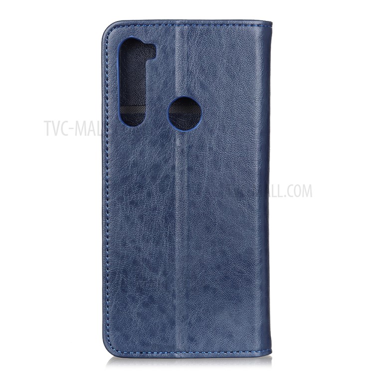 Auto-absorbed Crazy Horse Texture Split Leather Wallet Case for Samsung Galaxy A21 - Blue-2