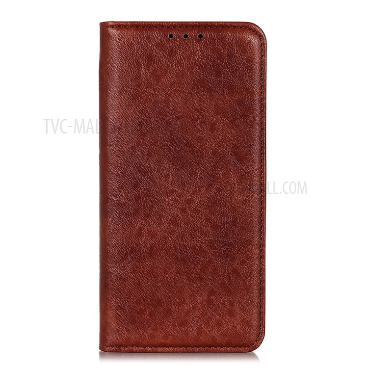 Auto-absorbed Crazy Horse Texture Split Leather Wallet Case for Samsung Galaxy A21 - Brown-2
