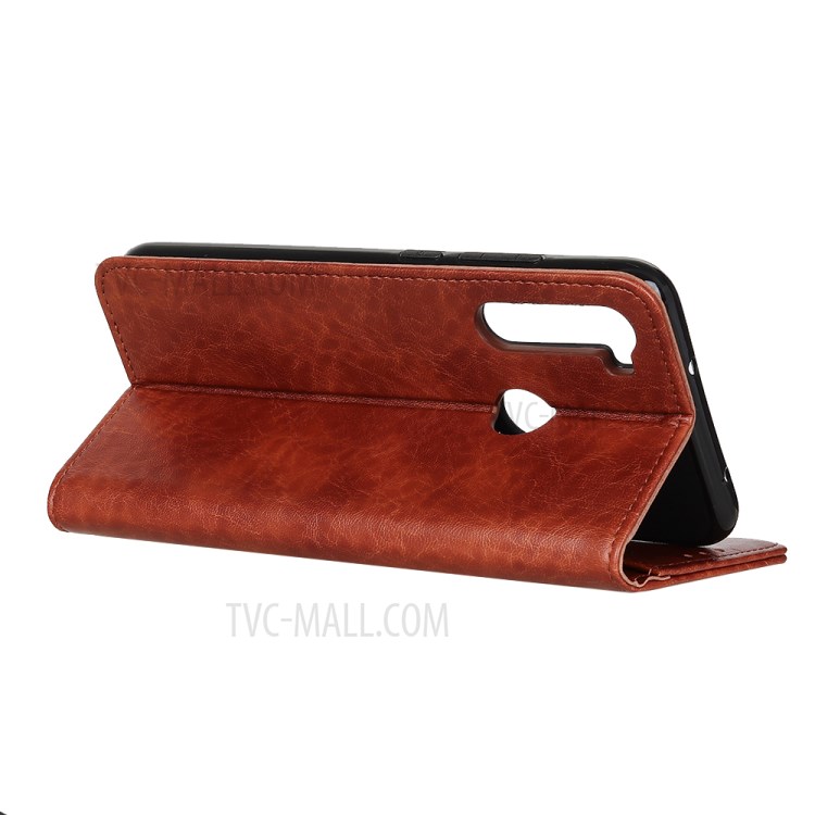 Auto-absorbed Crazy Horse Texture Split Leather Wallet Case for Samsung Galaxy A21 - Brown-8