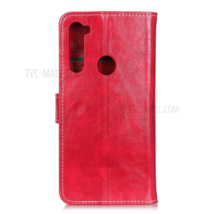 Crazy Horse Leather Wallet Case for Samsung Galaxy A21 - Red-2