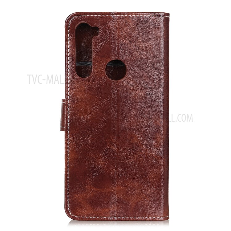 Crazy Horse Leather Wallet Case for Samsung Galaxy A21 - Brown-2