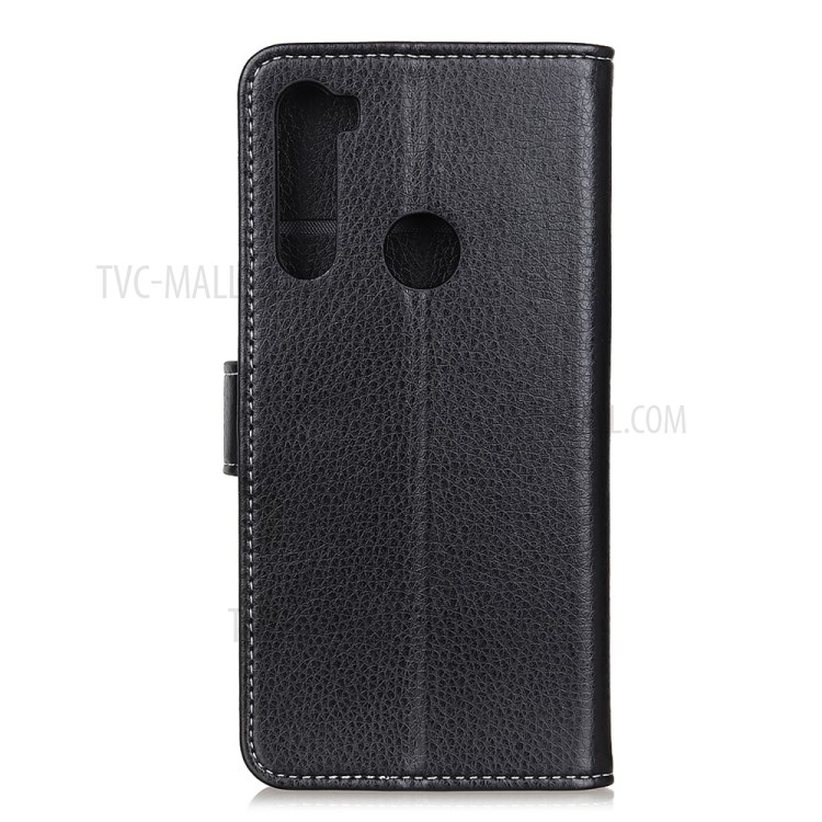 Litchi Skin Leather Wallet Stand Case for Samsung Galaxy A21 - Black-10
