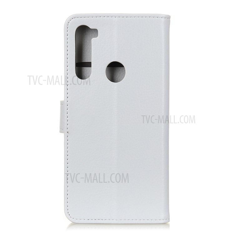 Caso Del Soporte De La Carpeta De Cuero De La Piel De Litchi Para Samsung Galaxy A21 - Blanco-10