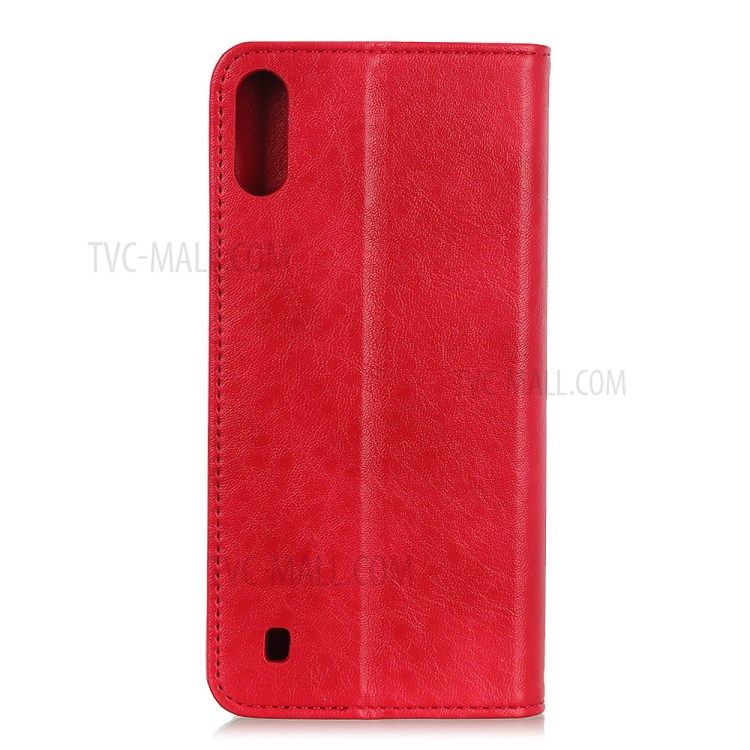 Auto-absorbed Crazy Horse Texture Leather Wallet Case for Samsung Galaxy A01 - Red-7