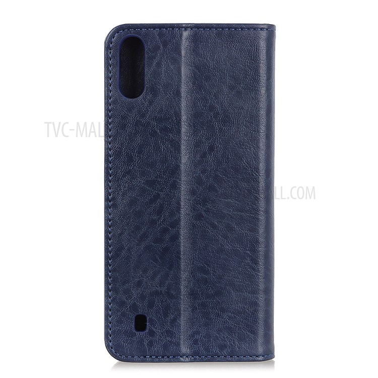 Auto-absorbed Crazy Horse Texture Leather Wallet Case for Samsung Galaxy A01 - Blue-7