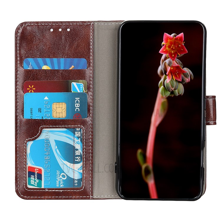 Crazy Horse Magnetic Leather Wallet Case for Samsung Galaxy A01 - Brown-6