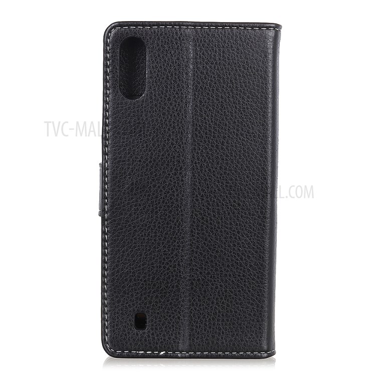 Litschi Haut Brieftasche Lederstandplatzfall Für Samsung-Galaxie A01 - Schwarz-10