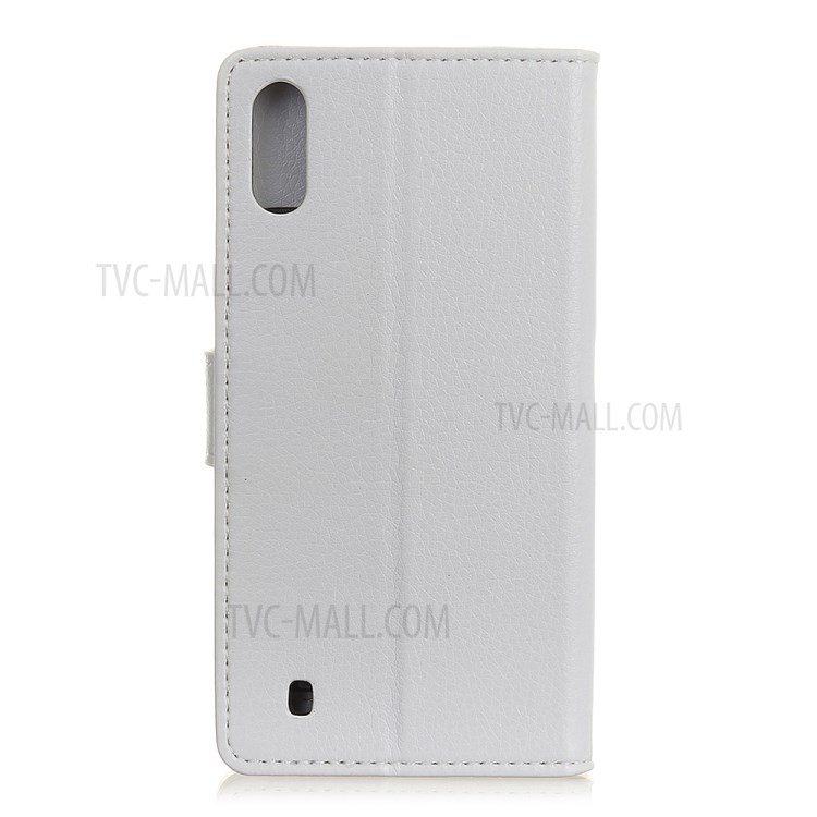 Litschi Haut Brieftasche Lederstandplatzfall Für Samsung-Galaxie A01 - Weiß-10
