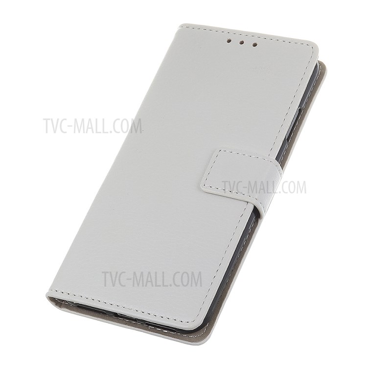Litschi Haut Brieftasche Lederstandplatzfall Für Samsung-Galaxie A01 - Weiß-5