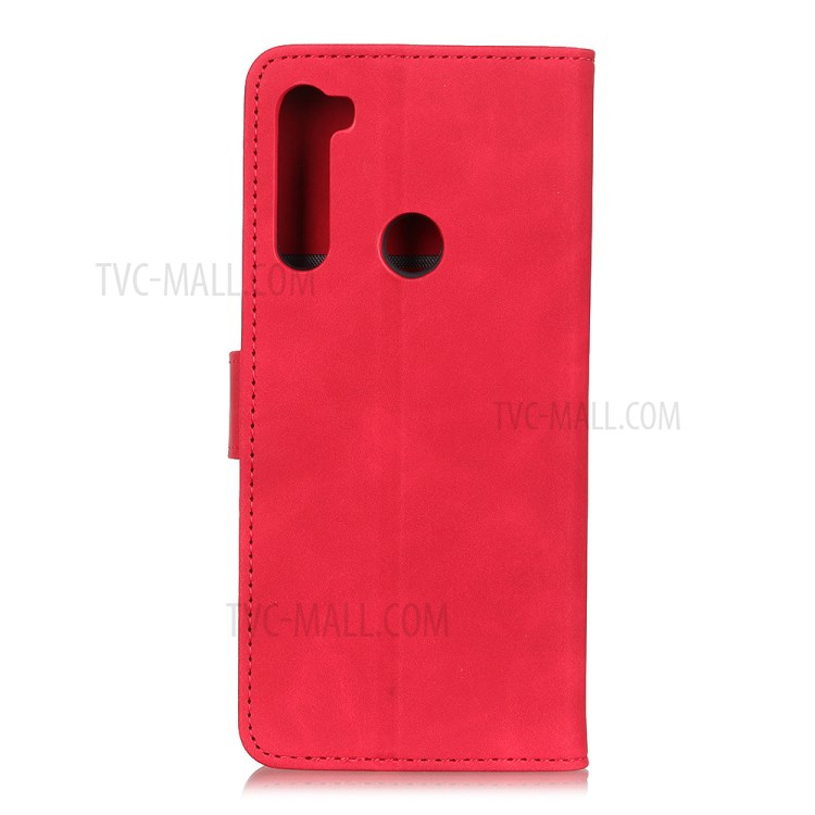 KHAZNEH Vintage Style Leather Wallet Case for Samsung Galaxy A21 - Red-8