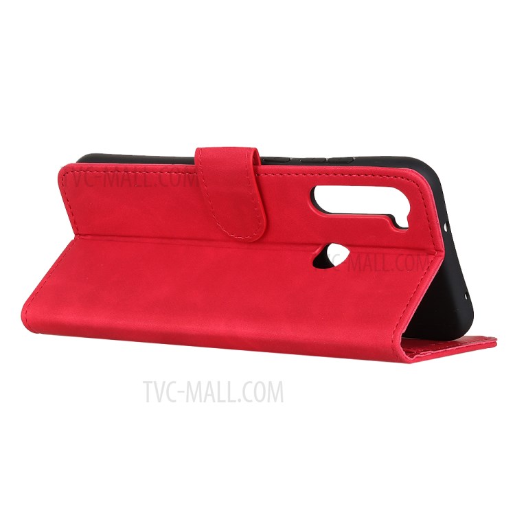 KHAZNEH Vintage Style Leather Wallet Case for Samsung Galaxy A21 - Red-9