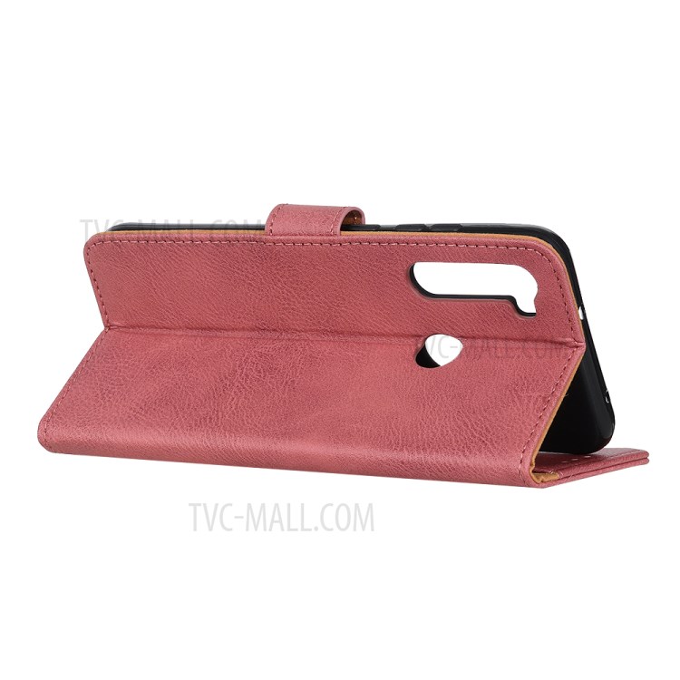 KHAZNEH Wallet Leather Stand Shell for Samsung Galaxy A21 - Pink-7