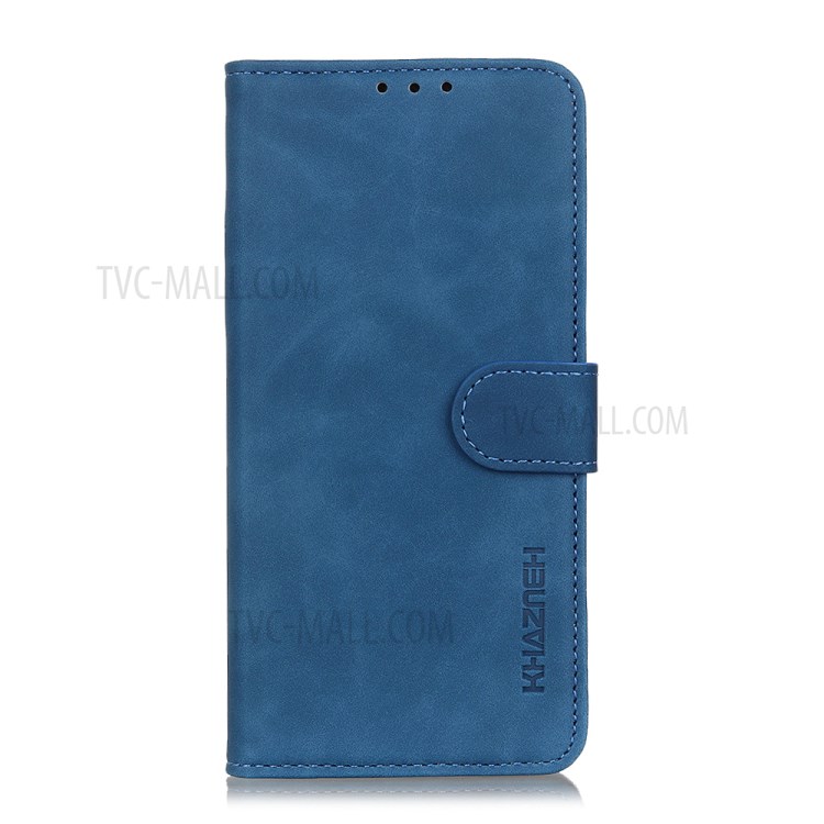 KHAZNEH Vintage Style Stand Leather Wallet Case for Samsung Galaxy A01 - Blue-2