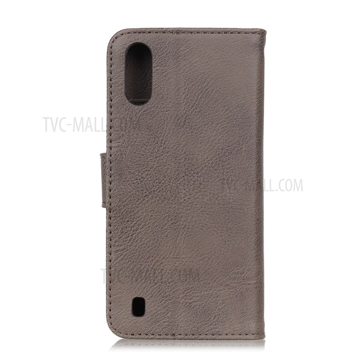 KHAZNEH Leather Stand Case with Card Slots for Samsung Galaxy A01 - Grey-8