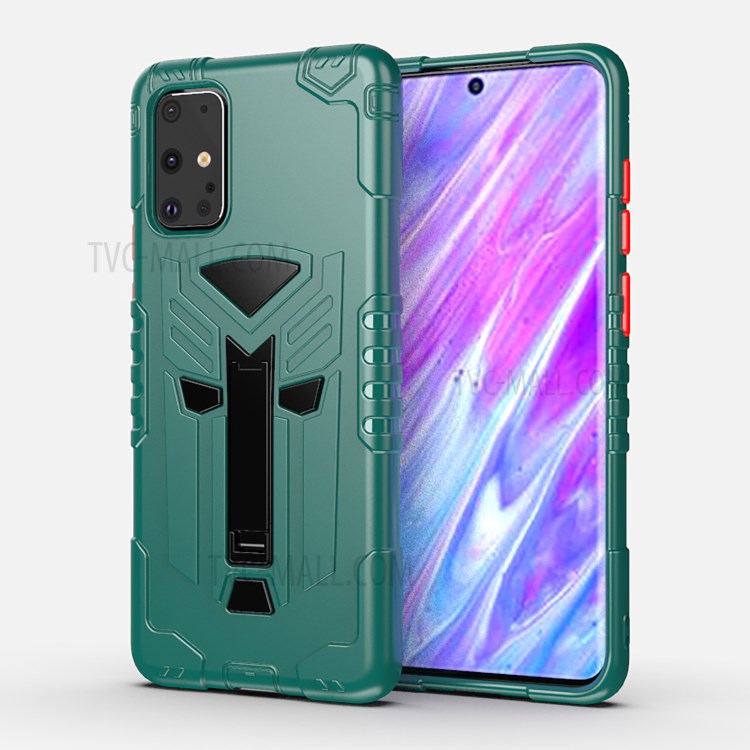 PC + TPU Combo Kickstand King Kong Style Phone Case for Samsung Galaxy S20 Plus/S20 Plus 5G - Green