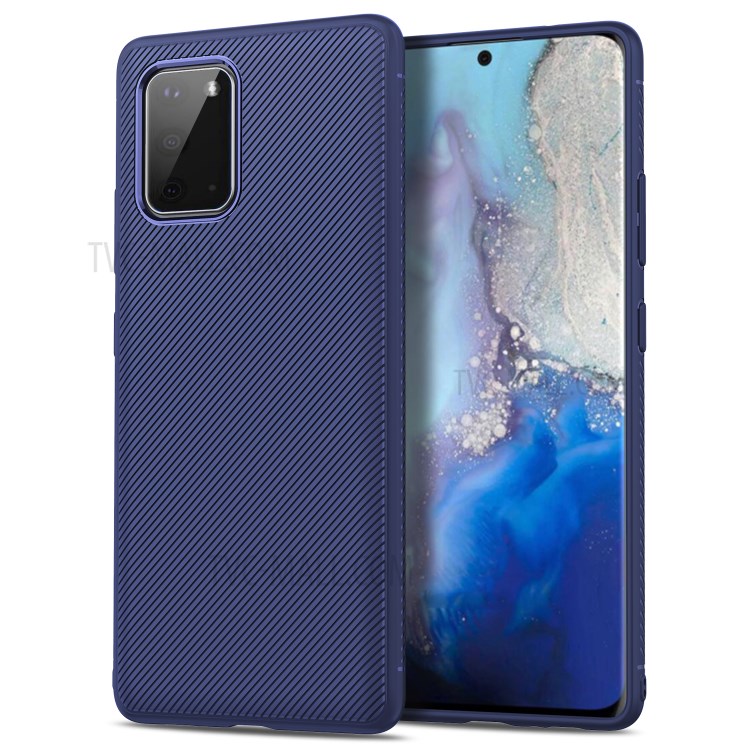 Jazz Series Twill Texture TPU Back Cover for Samsung Galaxy S20 - Blue-2