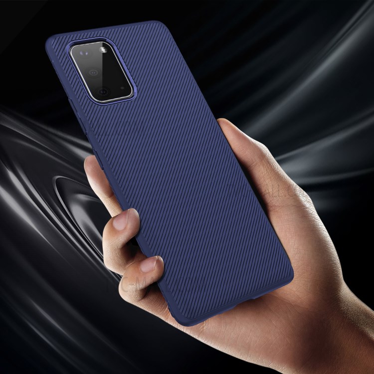 Jazz Series Twill Texture TPU Back Cover for Samsung Galaxy S20 - Blue-5