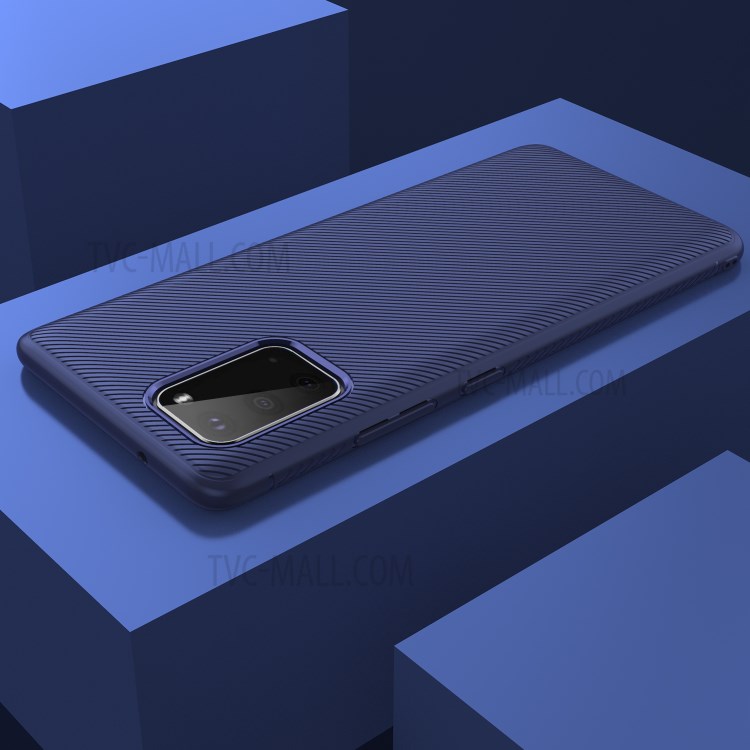 Jazz Series Twill Texture TPU Back Cover for Samsung Galaxy S20 - Blue-7