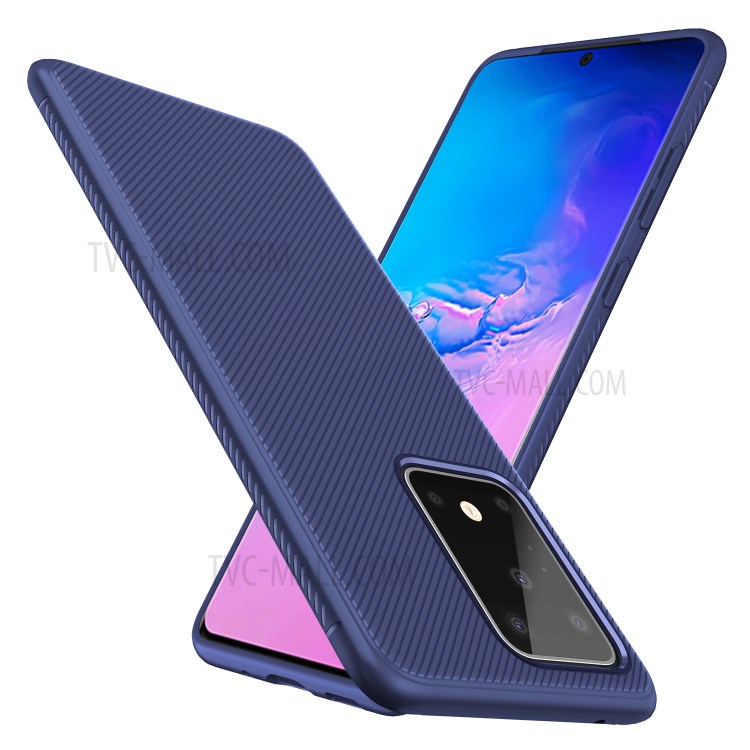 Jazz Series Twill Texture TPU Mobile Case for Samsung Galaxy S20 Ultra - Blue-1