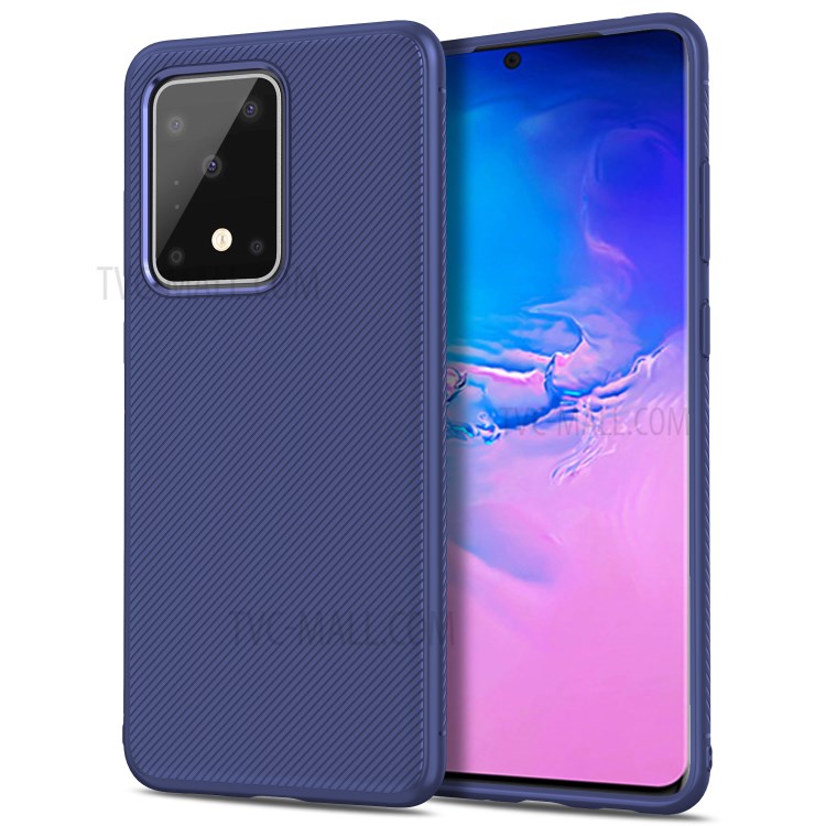 Jazz Series Twill Texture TPU Mobile Case for Samsung Galaxy S20 Ultra - Blue-2