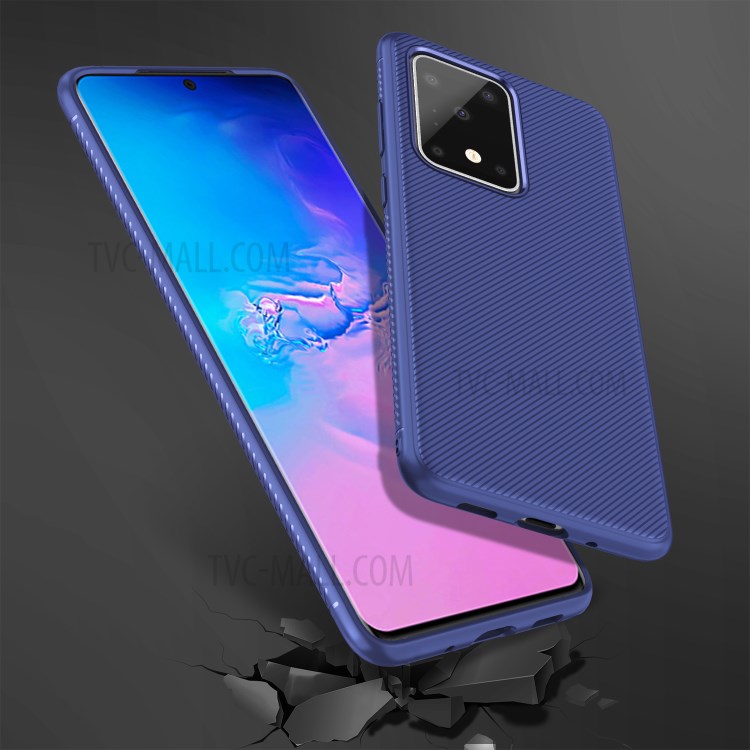 Jazz Series Twill Texture TPU Mobile Case for Samsung Galaxy S20 Ultra - Blue-6