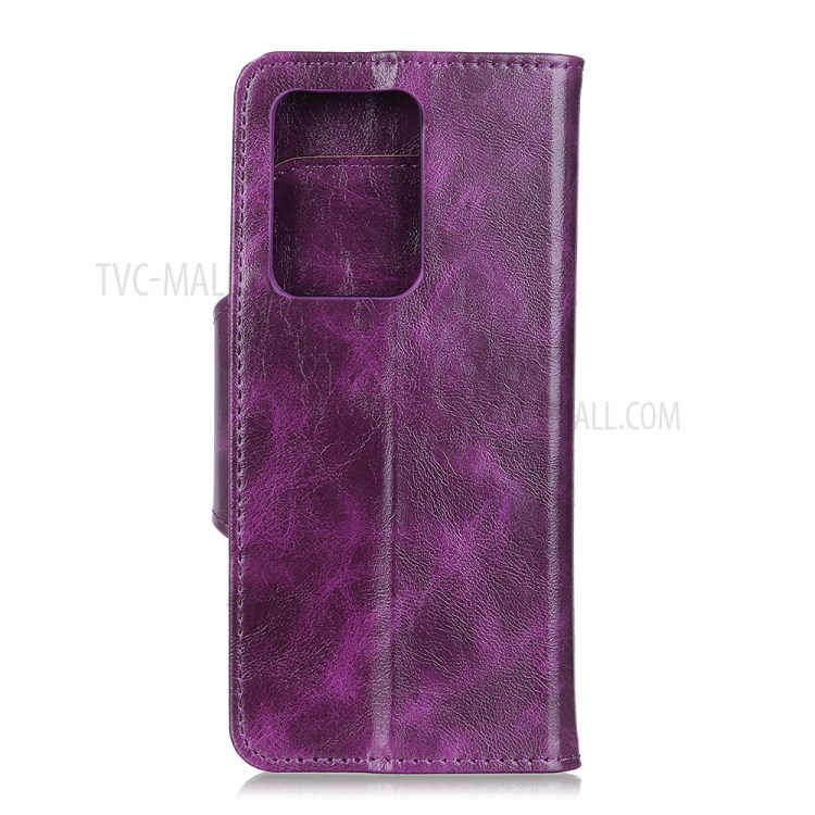 6 Card Slots Crazy Horse Leather Stand Case for Samsung Galaxy S20 Ultra - Purple-6