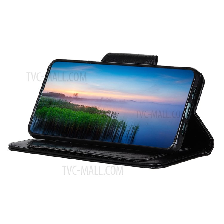 6 Card Slots Crazy Horse Leather Stand Case for Samsung Galaxy S20 - Black-4