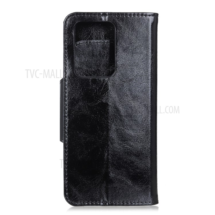 6 Card Slots Crazy Horse Leather Stand Case for Samsung Galaxy S20 - Black-6