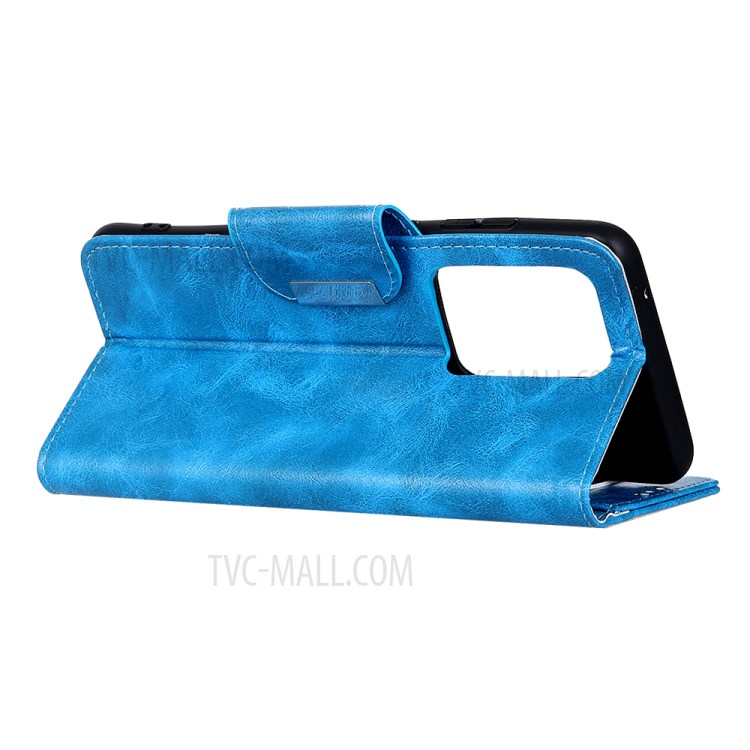 6 Card Slots Crazy Horse Leather Stand Case for Samsung Galaxy S20 - Blue-7