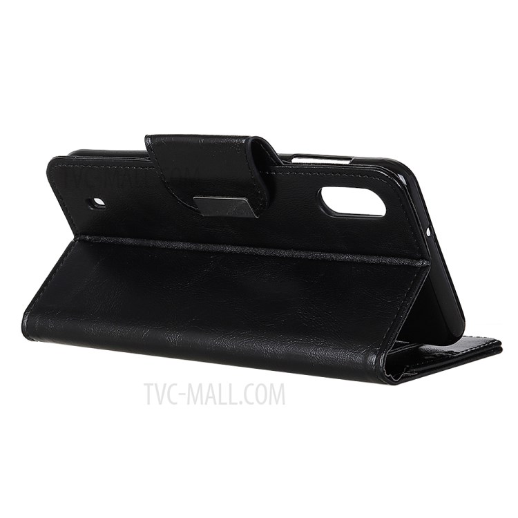 6 Card Slots Crazy Horse Leather Stand Case for Samsung Galaxy A01 - Black-7