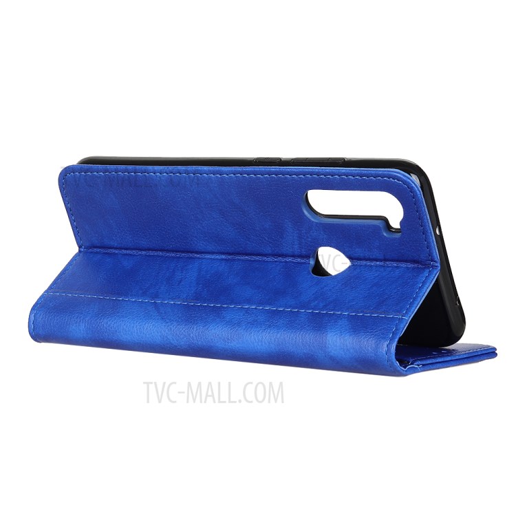 Auto-absorbed Litchi Texture Leather Wallet Case for Samsung Galaxy A21 - Blue-8