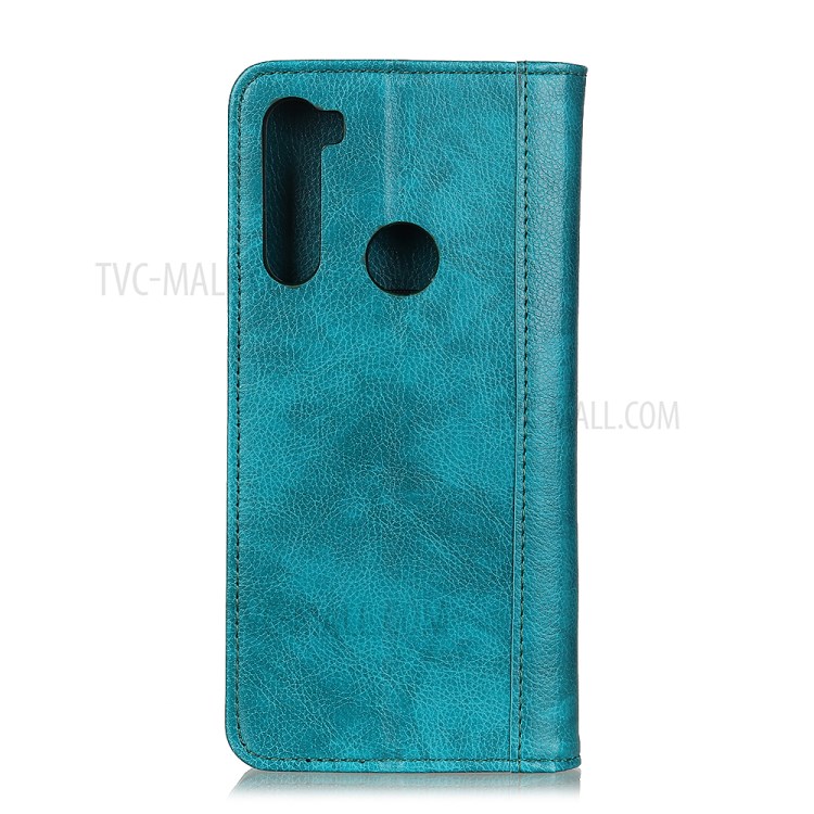 Auto-absorbed Litchi Texture Leather Wallet Case for Samsung Galaxy A21 - Dark Green-7