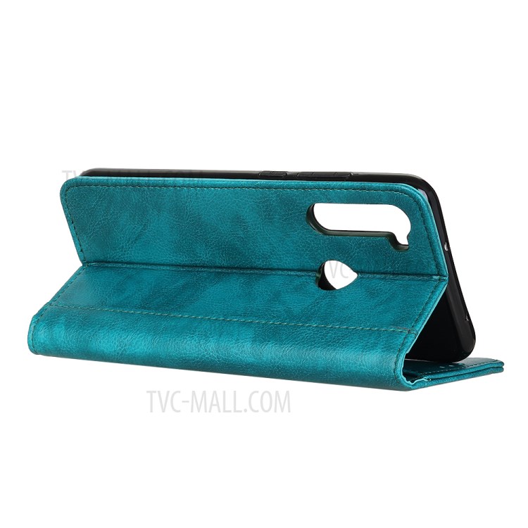 Auto-absorbed Litchi Texture Leather Wallet Case for Samsung Galaxy A21 - Dark Green-8