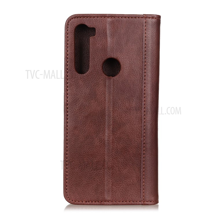 Auto-absorbed Litchi Texture Leather Wallet Case for Samsung Galaxy A21 - Brown-7