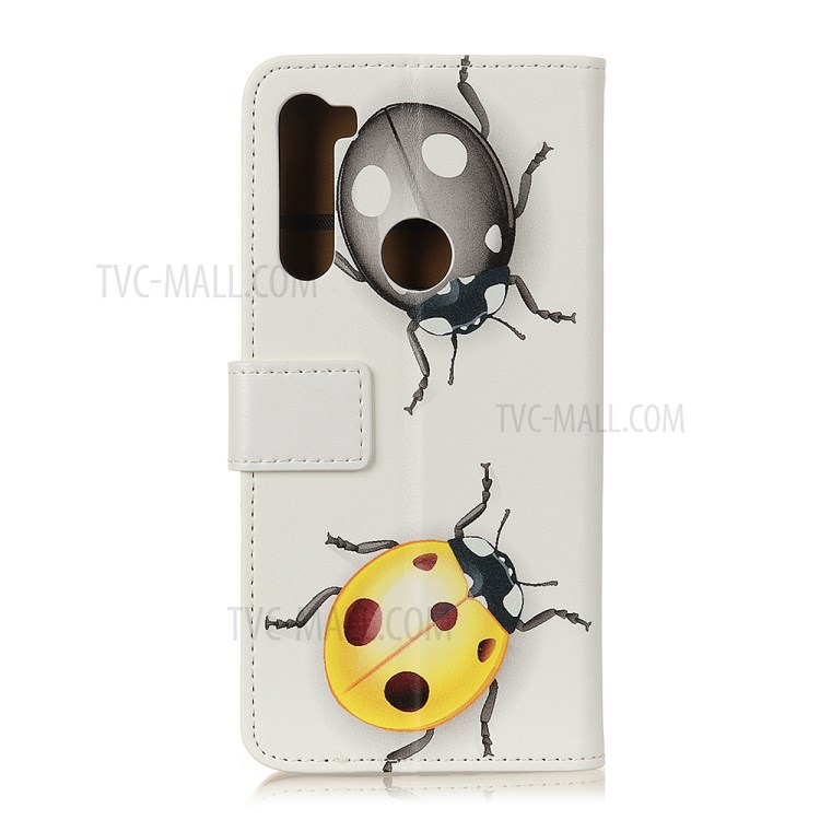 Pattern Printing PU Leather Wallet Stand Phone Case for Samsung Galaxy A21 - Ladybugs-2