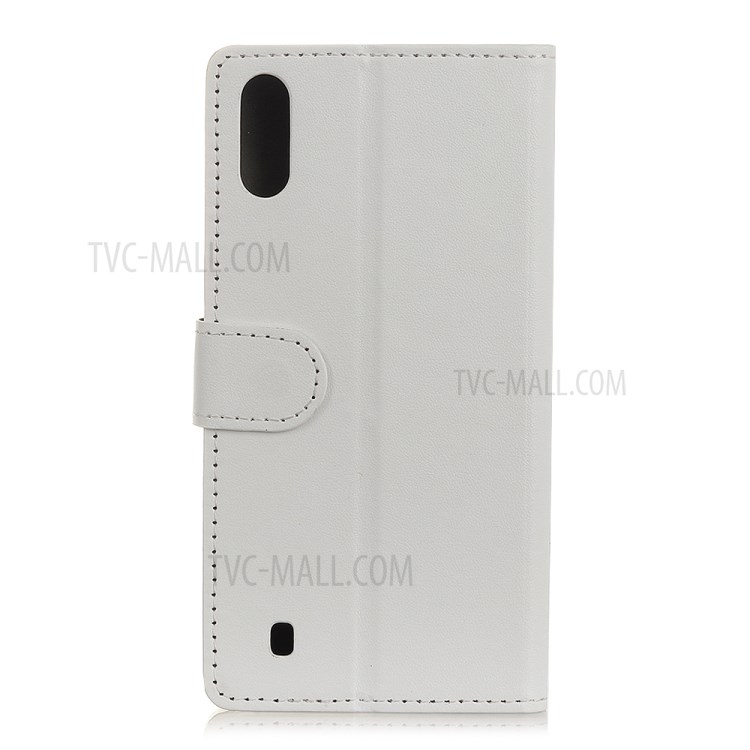 Wallet Leather Stand Shell Case for Samsung Galaxy A01 - White-1