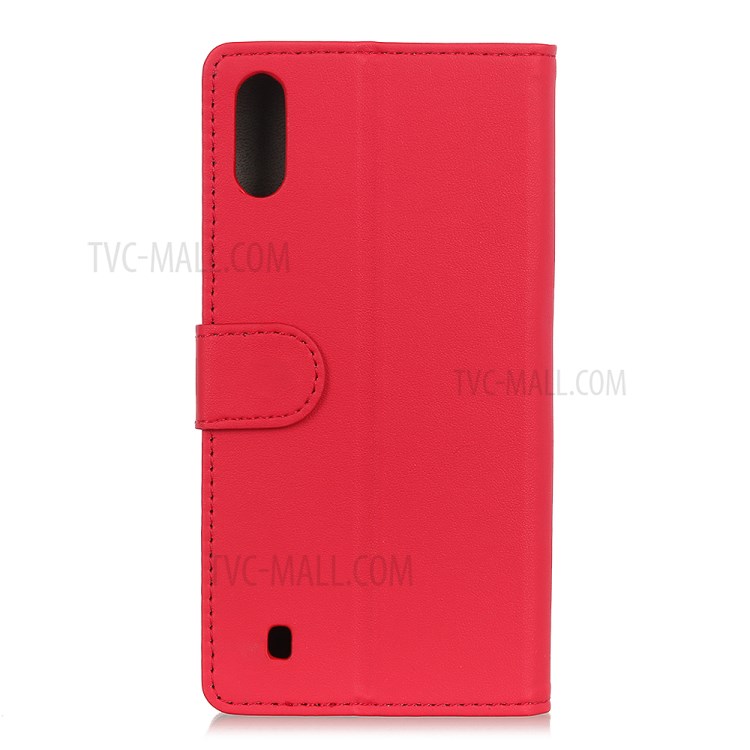 Wallet Leather Stand Shell Case for Samsung Galaxy A01 - Red-1