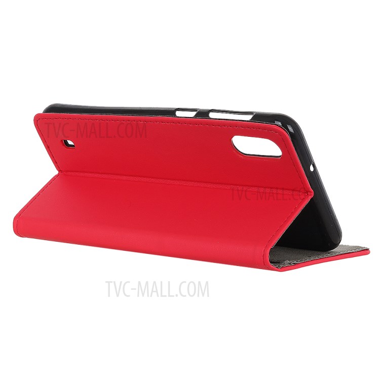 Wallet Leather Stand Shell Case for Samsung Galaxy A01 - Red-2