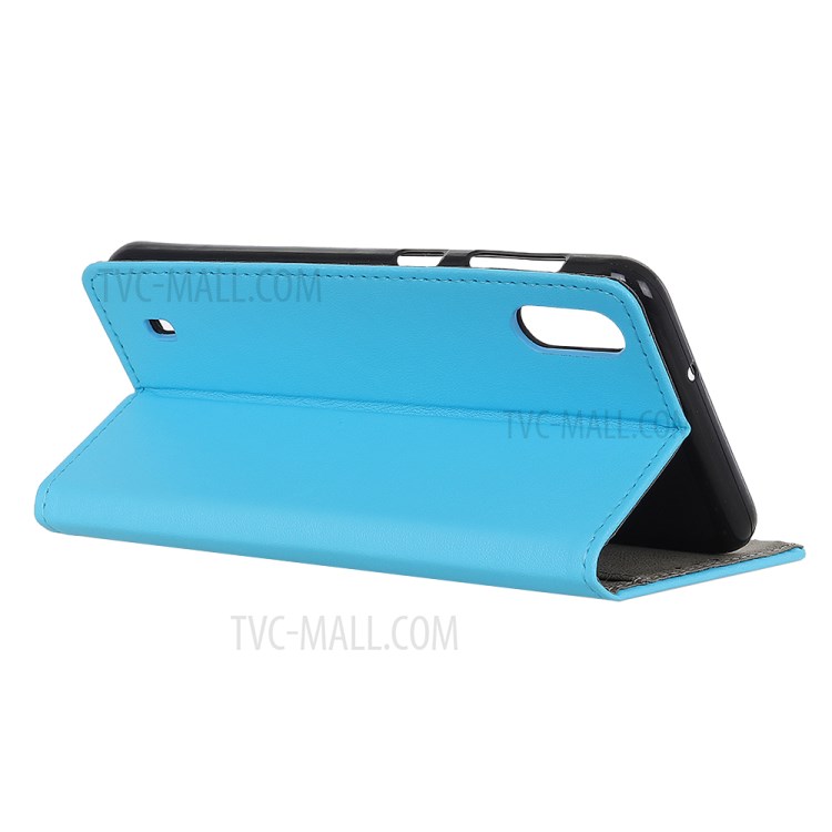 Wallet Leather Stand Shell Case for Samsung Galaxy A01 - Blue-2